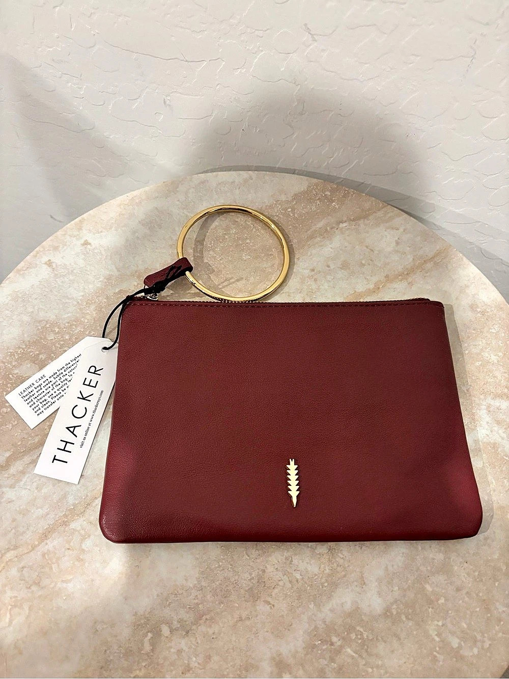 THACKER Gia Pouch & Card Case Leather Wristlet